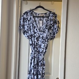 Floral Navy/Light Blue Dress